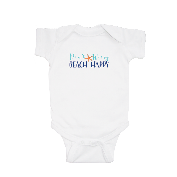 don't worry beach baby snap up short sleeve