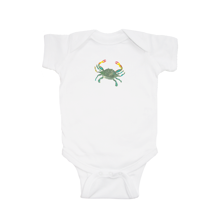 crab baby snap up short sleeve