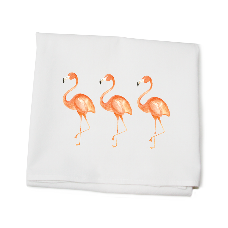 flamingo flour sack towel