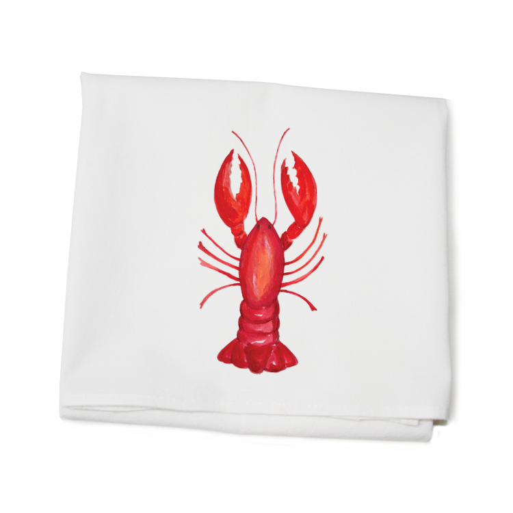 lobster cooked flour sack towel