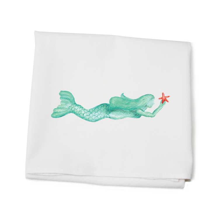 mermaid flour sack towel