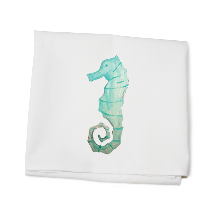 seahorse flour sack towel