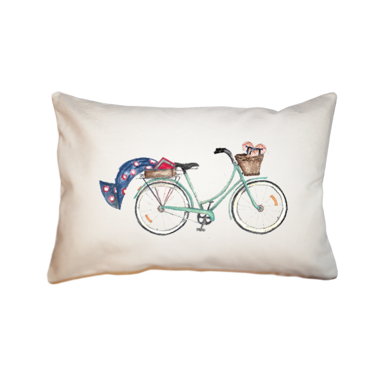 seafoam beach bike large rectangle pillow