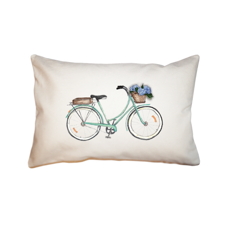 bike with hydrangeas large rectangle pillow