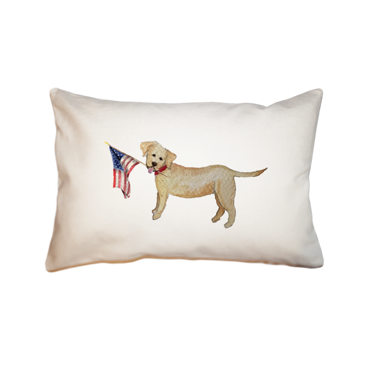 yellow lab with flag large rectangle pillow