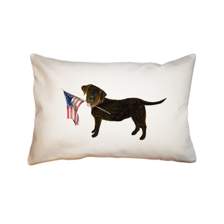 chocolate lab + flag large rectangle pillow