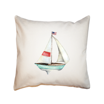 sailboat seafoam square pillow