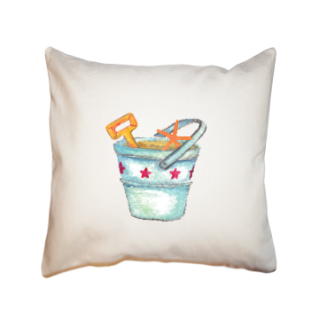 bucket and shovel with star fish square pillow