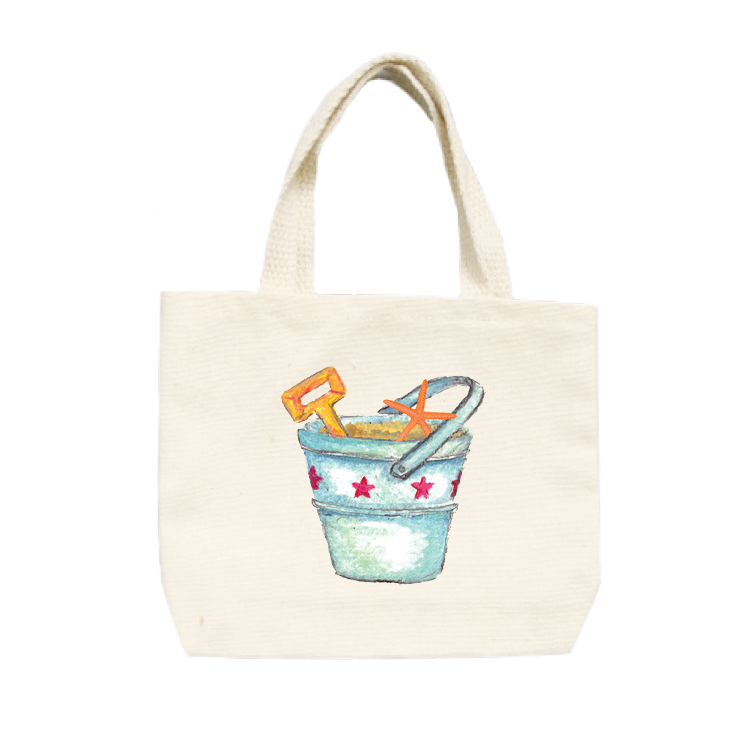bucket and shovel with star fish small tote