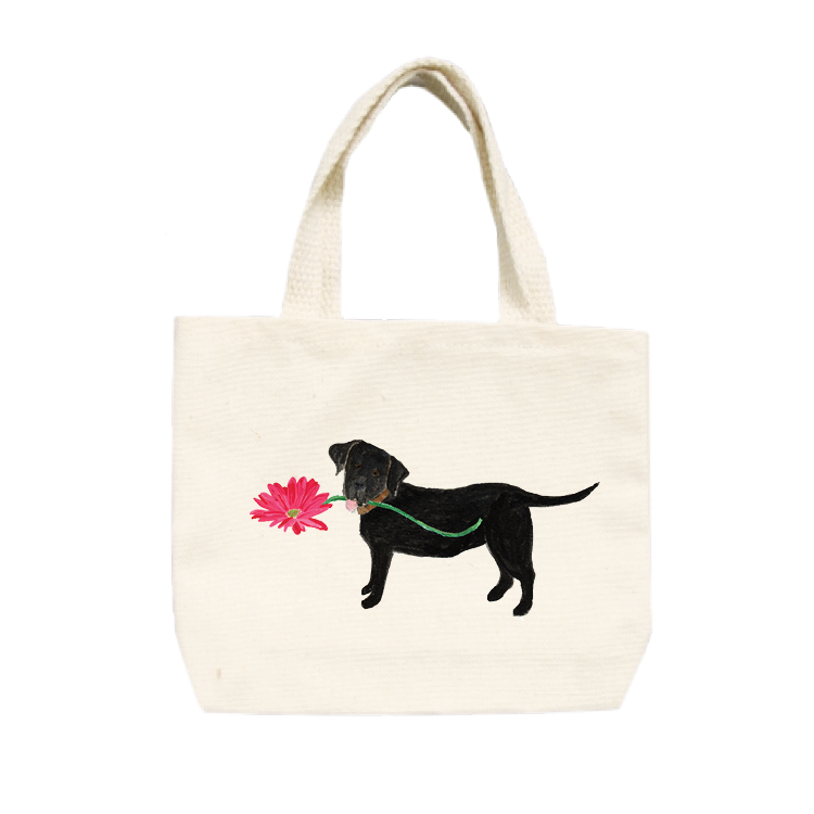 lab with daisy small tote