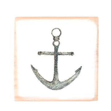 anchor silver square wood block