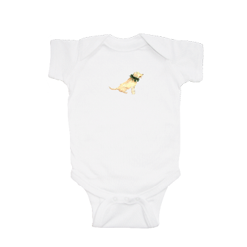 yellow lab wreath baby snap up short sleeve
