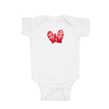 pair of mittens baby snap up short sleeve