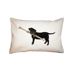 lab with skis  small accent pillow