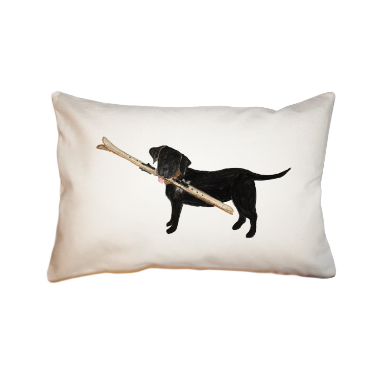 lab with skis large rectangle pillow