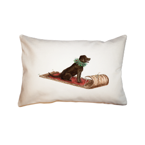 choc lab on sled  small accent pillow