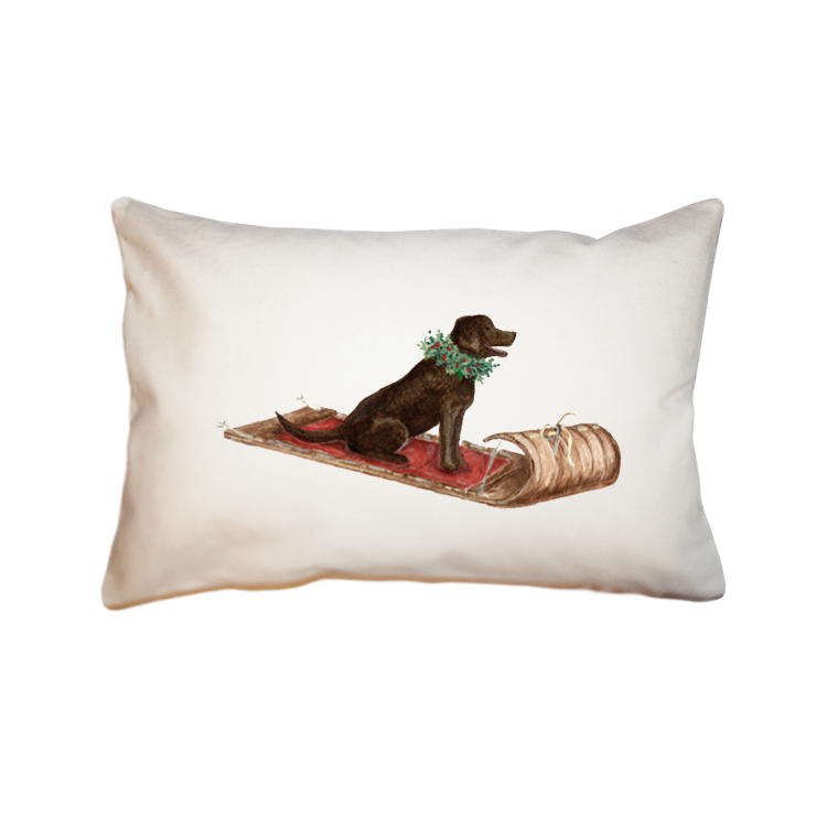 choc lab on sled large rectangle pillow