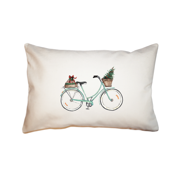 christmas bike large rectangle pillow