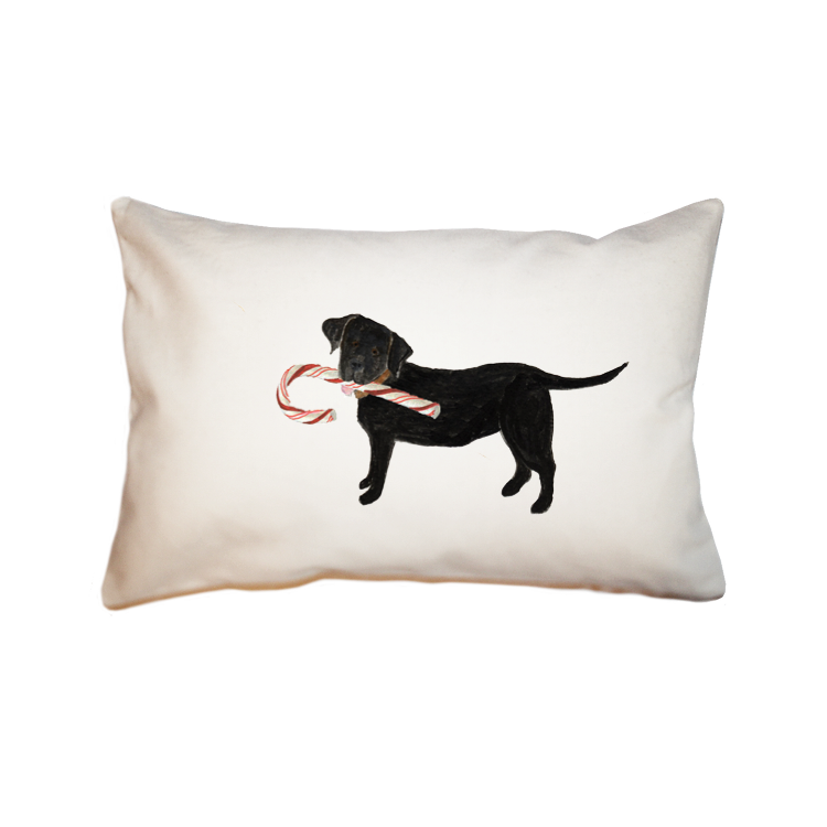 lab with candy cane large rectangle pillow