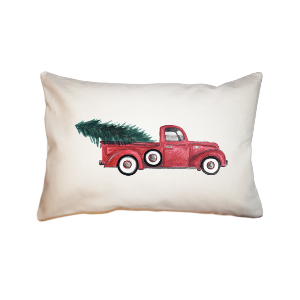 red truck + tree  small accent pillow