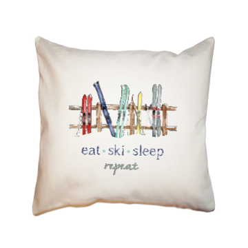 eat ski sleep square pillow