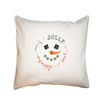 jolly snowman square pillow
