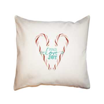 candy cane heart square pillow