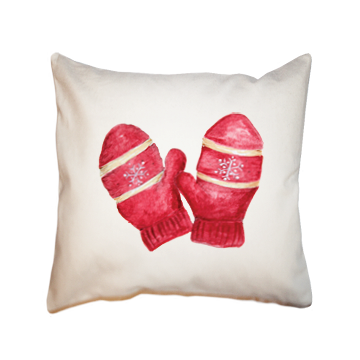 pair of mittens square pillow