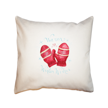 warm wishes square pillow