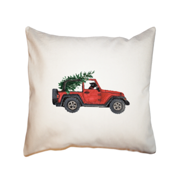 jeep tree lab square pillow