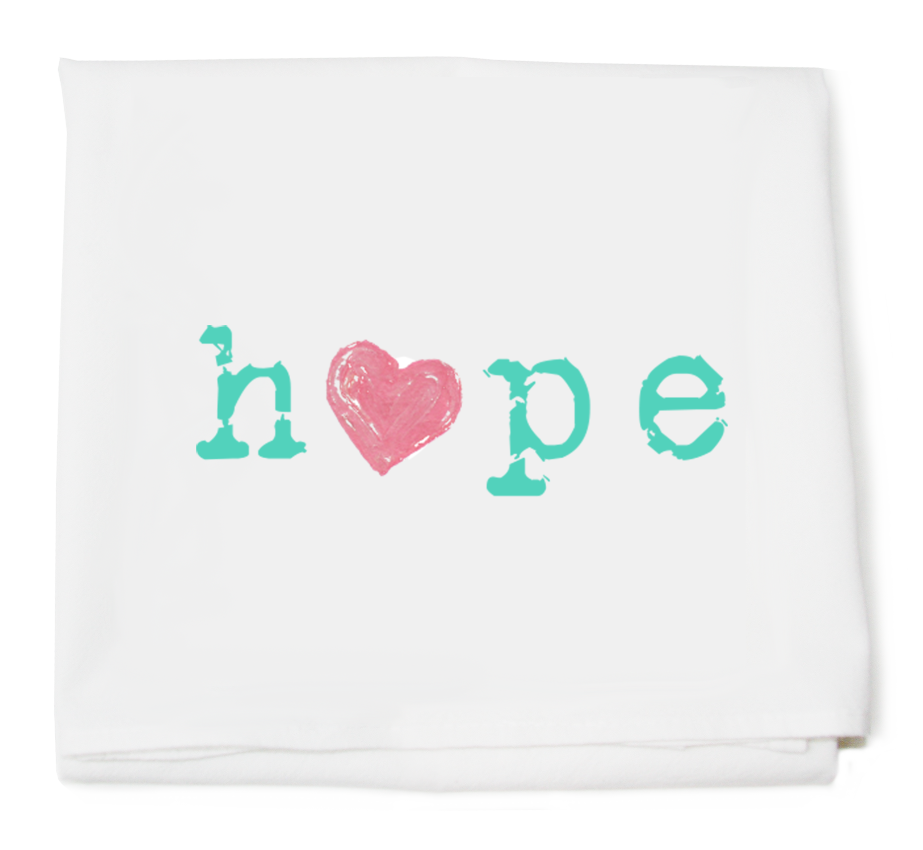 hope with heart flour sack towel